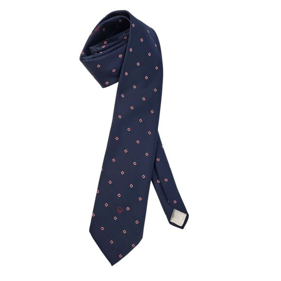 Vintage Christian Dior Silk Polyester Neck Tie Polka Dot Geometric Preppy - Picture 2 of 16